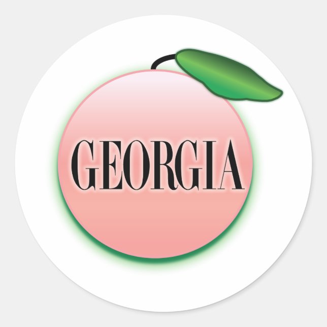 Georgia Peach Airbrush Runt Klistermärke (Framsida)