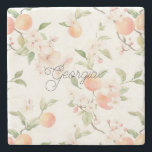 Georgia Peach Heart Fruit Floral Stenunderlägg<br><div class="desc">Georgia Peach Heart Fruit Floral</div>