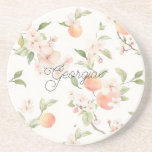 Georgia Peach Heart Fruit Floral Underlägg<br><div class="desc">Georgia Peach Heart Fruit Floral</div>