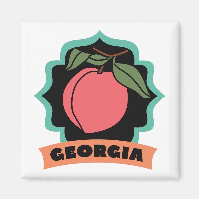 Georgia Peach Logotyp Magnet (Framsidan)