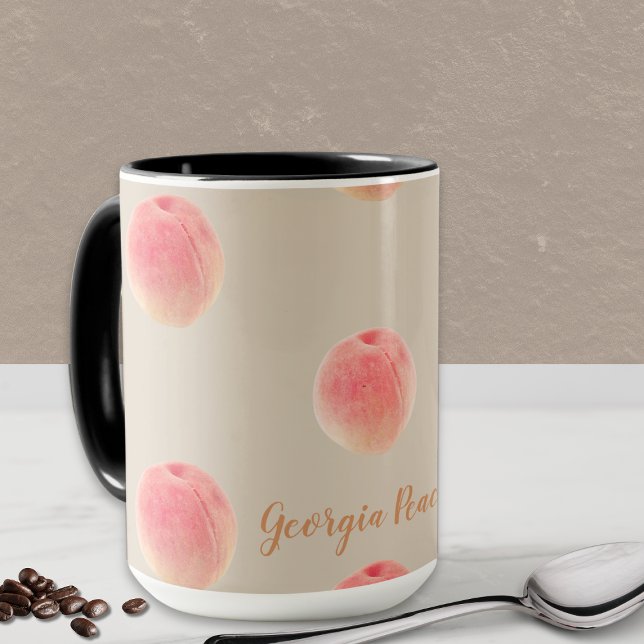 Georgia Peach Pattern Mug Mugg (Personalized Georgia Peach mug is perfect to show off your love for Georgia or as a special gift!)