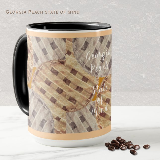 Georgia Peach Pie Mug Mugg (Personalize yout Georgia peach pie mug! Georgia peach state of mind!)