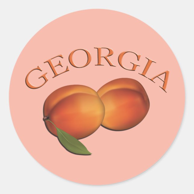 Georgia Peach Runt Klistermärke (Framsida)