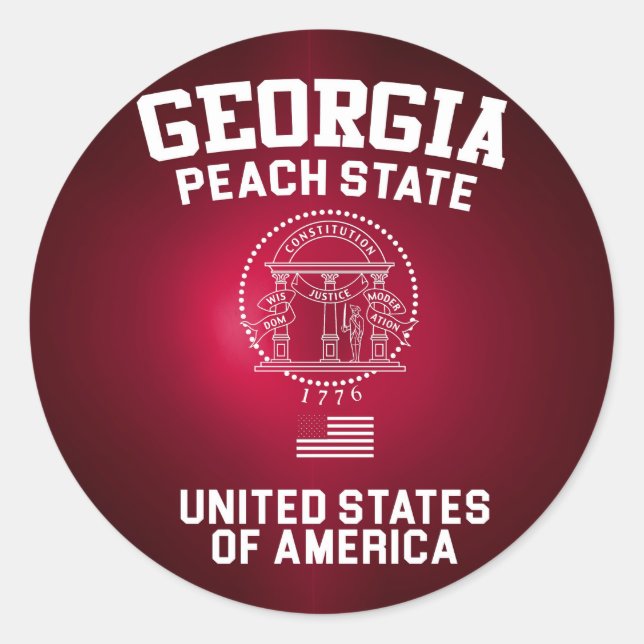 Georgia Peach State Runt Klistermärke (Framsida)