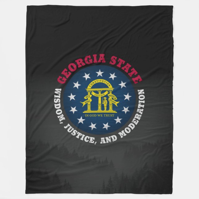GEORGIA PEACH STATLIG FLAGGA FLEECEFILT (Framsidan)