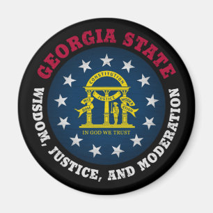 GEORGIA PEACH STATLIG FLAGGA MAGNET