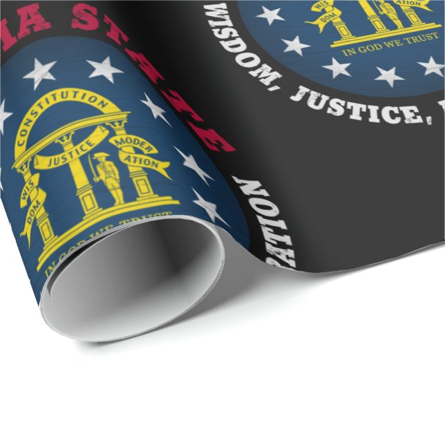 GEORGIA PEACH STATLIG FLAGGA PRESENTPAPPER (Rullad Hörn)