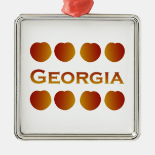 Georgia persikalogotyp julgransprydnad metall