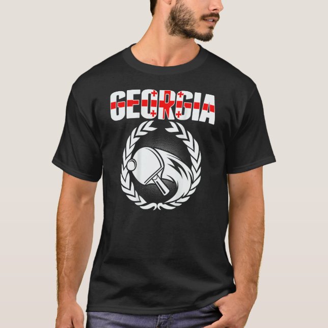 Georgia Ping Pong   Georgian Table Tennis Supporte T Shirt (Framsida)