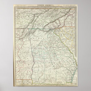 Georgia pts av NC, SC, Tenn, Ala, Florida Poster