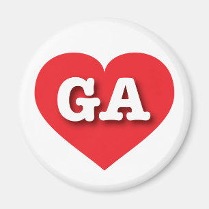 Georgia Red Heart - I kärlek GA Magnet