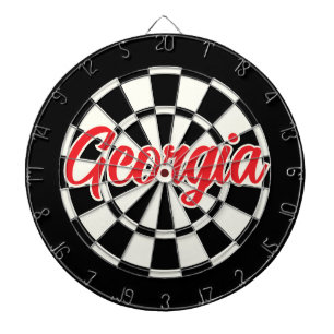 Georgia Röd text Svart och Vit Retro Darttavla