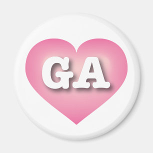 Georgia Rosa Fade Heart - I kärlek GA Magnet