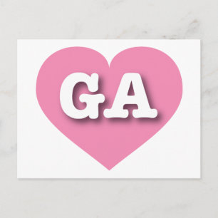 Georgia Rosa Heart - I kärlek GA Vykort
