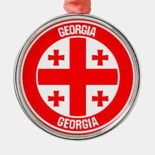 Georgia Round Emblem Julgransprydnad Metall