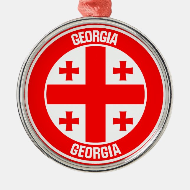 Georgia Round Emblem Julgransprydnad Metall (Framsidan)