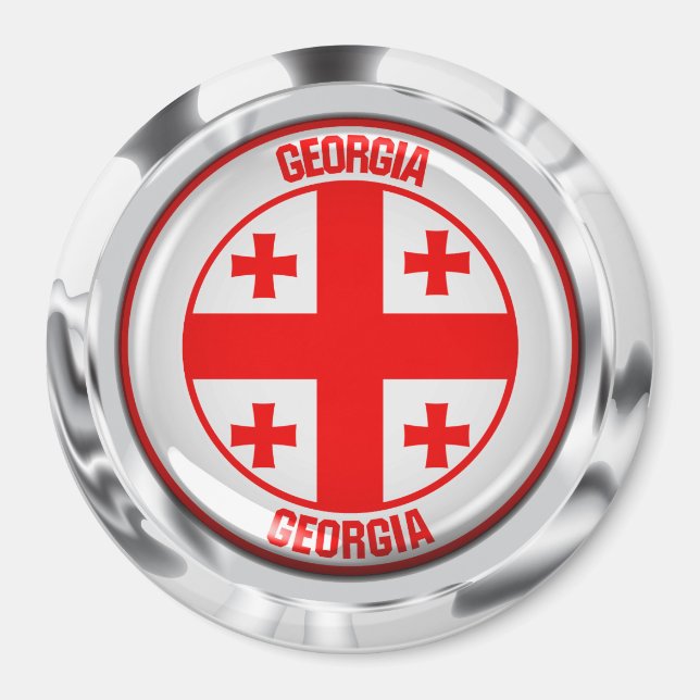 Georgia Round Emblem Magnet (Framsidan)