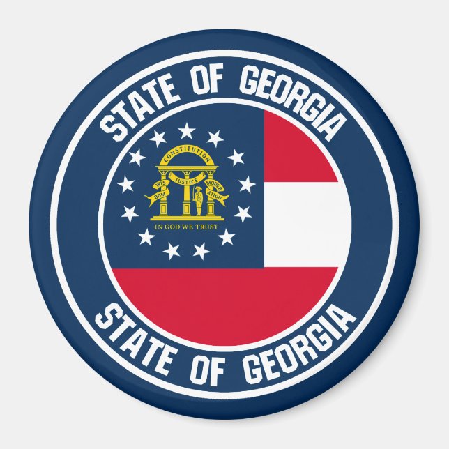 Georgia Round Emblem Magnet (Framsidan)