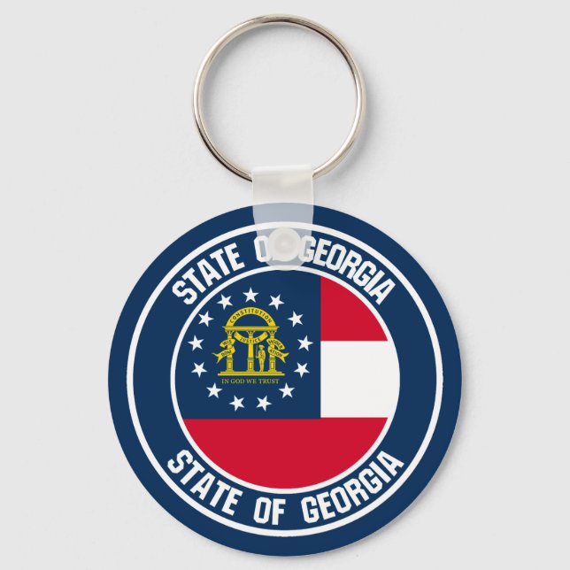Georgia Round Emblem Nyckelring (Framsida)