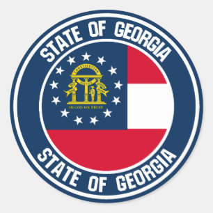 Georgia Round Emblem Runt Klistermärke