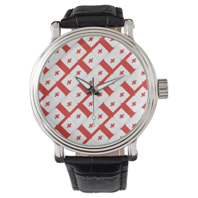 Georgia Sakartvelo flagga mönster Armbandsur (Framsida)