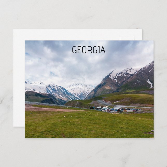 Georgia Sakartvelo liggande Vykort (Fram/baksida)