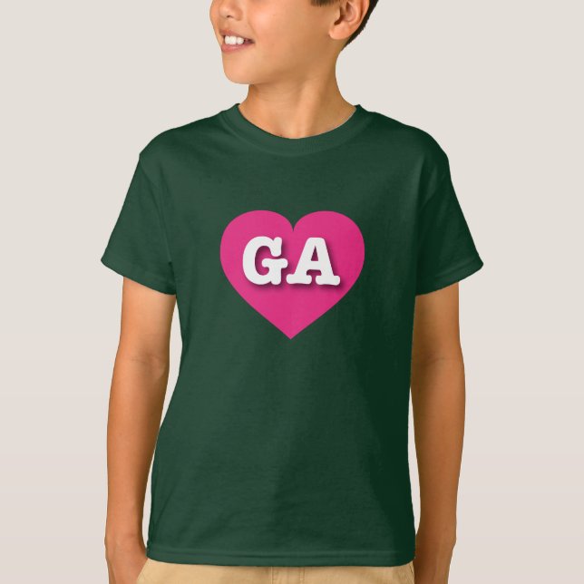 Georgia Shock rosa Heart - I kärlek GA T Shirt (Framsida)