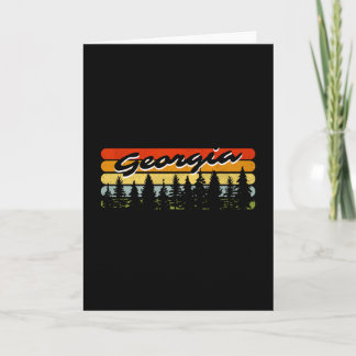 Georgia Skog Solnedgång Träd Stuga Tema Souvenir  Kort