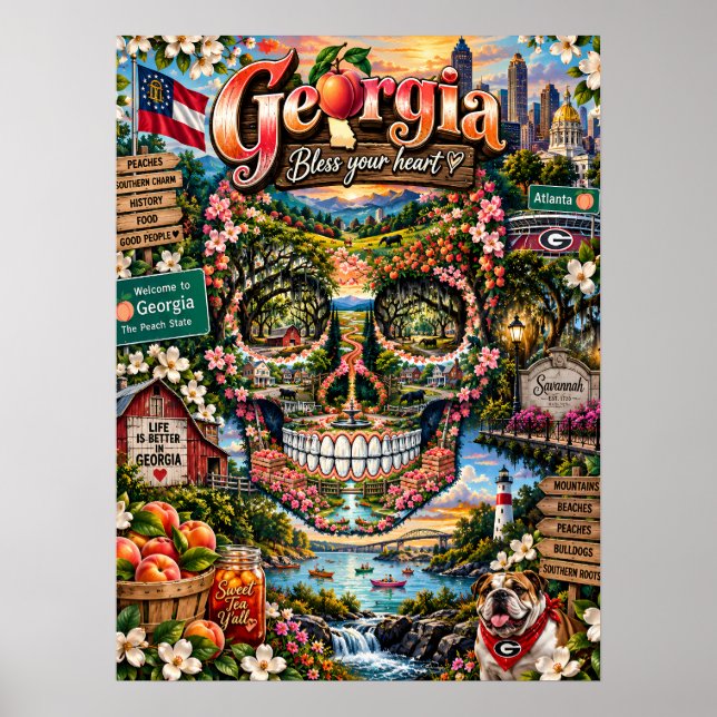 Georgia Skull Art Poster - State of Mind (Framsidan)