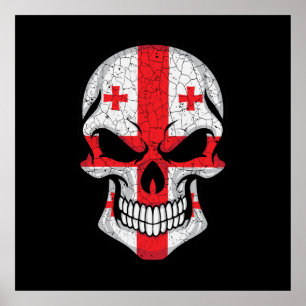 Georgia Smiling Skull Flagga Poster