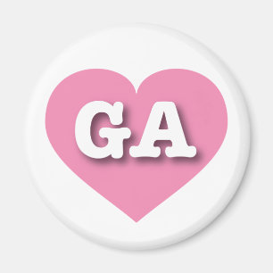 Georgia Solid Rosa Heart - Big Kärlek Magnet