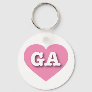 Georgia Solid Rosa Heart - Big Kärlek Nyckelring