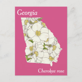Georgia State Flower Collage Karta Vykort