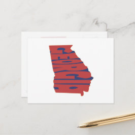Georgia State Namn Ord Art Red Vykort