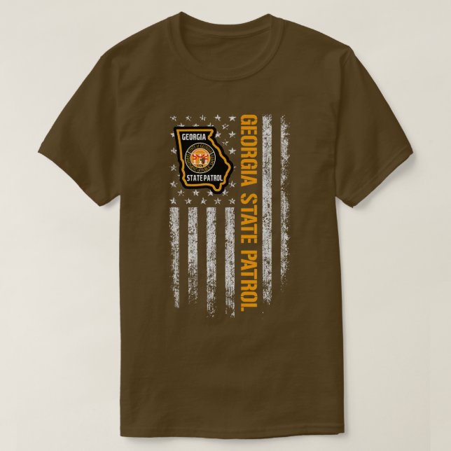 Georgia State Patrol American Flagga T Shirt (Design framsida)