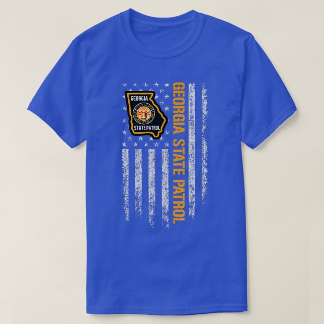 Georgia State Patrol American Flagga T Shirt (Design framsida)