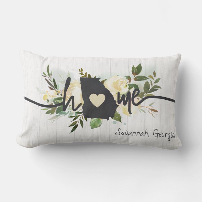 Georgia State Personlig Din Home City Rustic Lumbarkudde (Framsida)