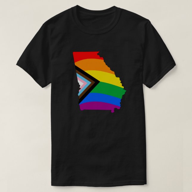 Georgia State Pride HBTQ+ Progress Pride T Shirt (Design framsida)