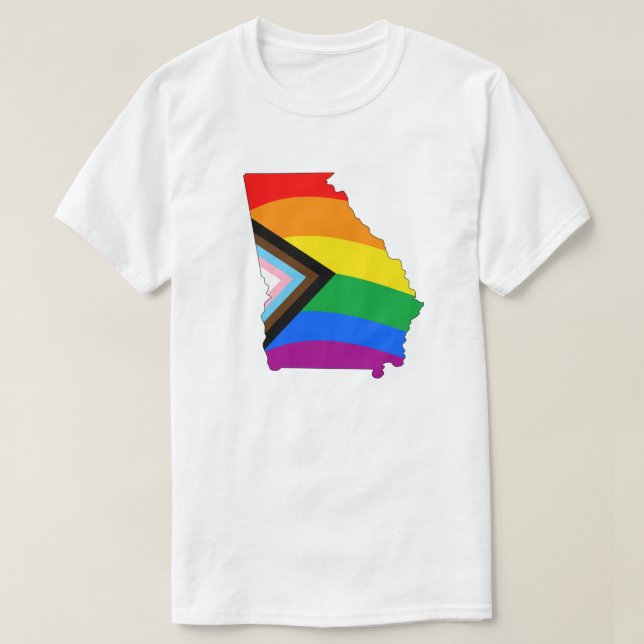 Georgia State Pride HBTQ+ Progress Pride T Shirt (Design framsida)