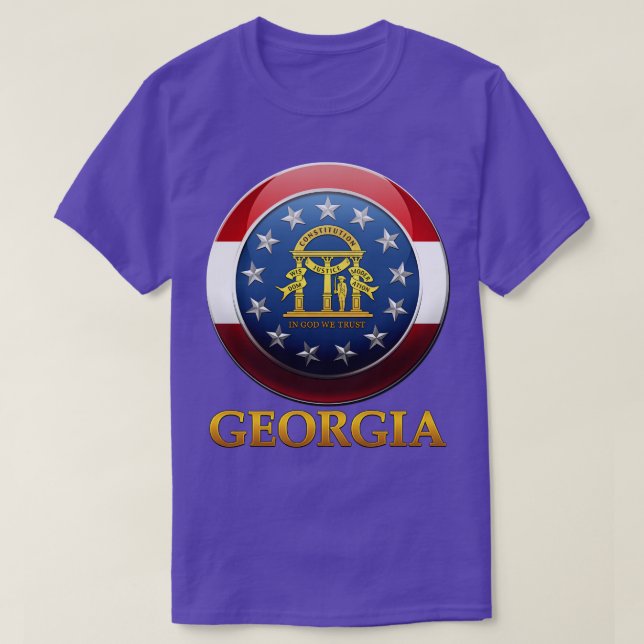 Georgia State Seal Flagga Roundel T Shirt (Design framsida)