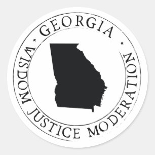 Georgia State Sticker EnKuvert Seal Runt Klistermärke