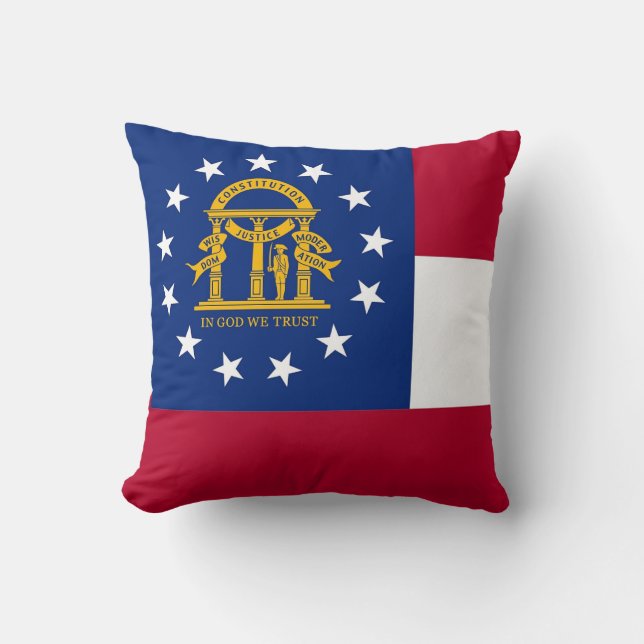 Georgia Statlig flagga American MoJo Pillow Kudde (Framsida)