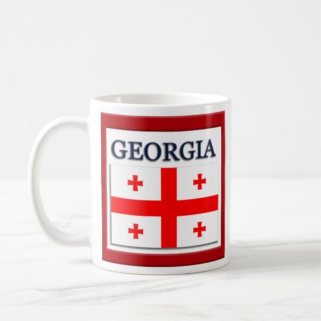 Georgia Statlig flagga Design Kaffemugg (Vänster)
