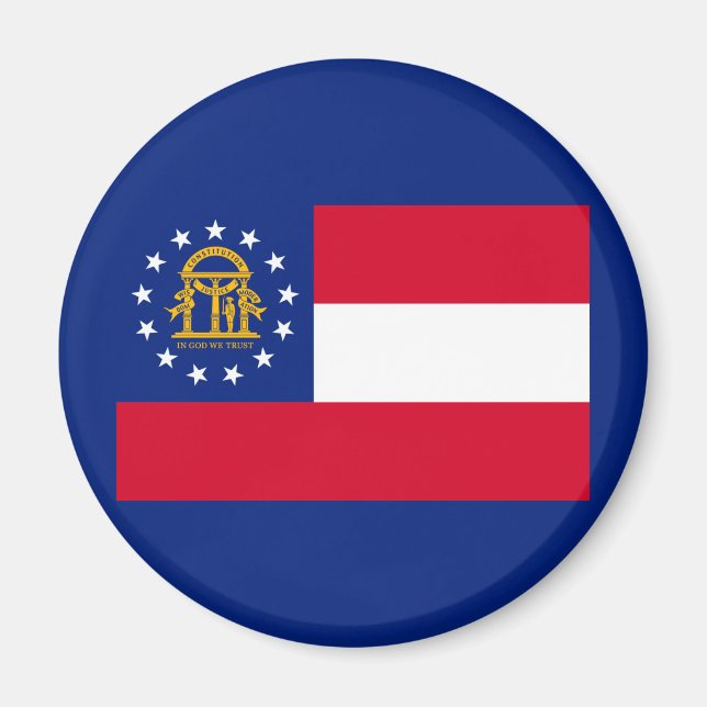 Georgia Statlig flagga Design Magnet (Framsidan)