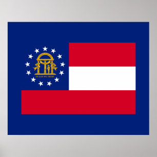 Georgia Statlig flagga Design Poster