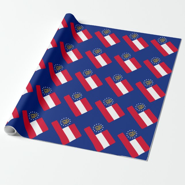 Georgia Statlig flagga Design Presentpapper (Utrullad)