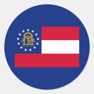 Georgia Statlig flagga Design Runt Klistermärke