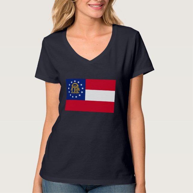 Georgia Statlig flagga Design T-shirt (Framsida)