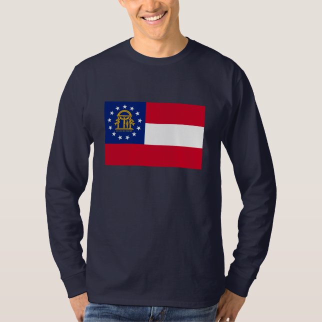 Georgia Statlig flagga Design Tee Shirt (Framsida)