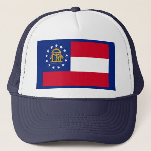 Georgia Statlig flagga Design Truckerkeps